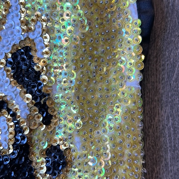 Fashion Fantasy Vest Black Sequined Halloween Vintage Vest Size Medium - Picture 11 of 15